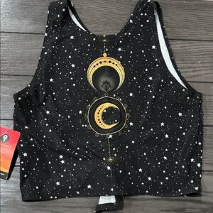 Black Starry Crop Top